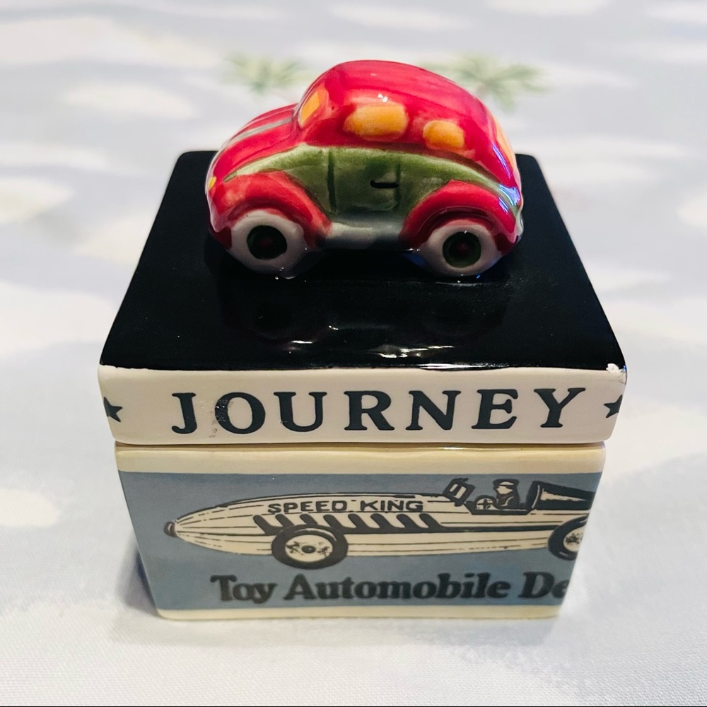 Vandor Toys in the Cupboard Ceramic Car Automobile Box Trinket Jewelry Vintage